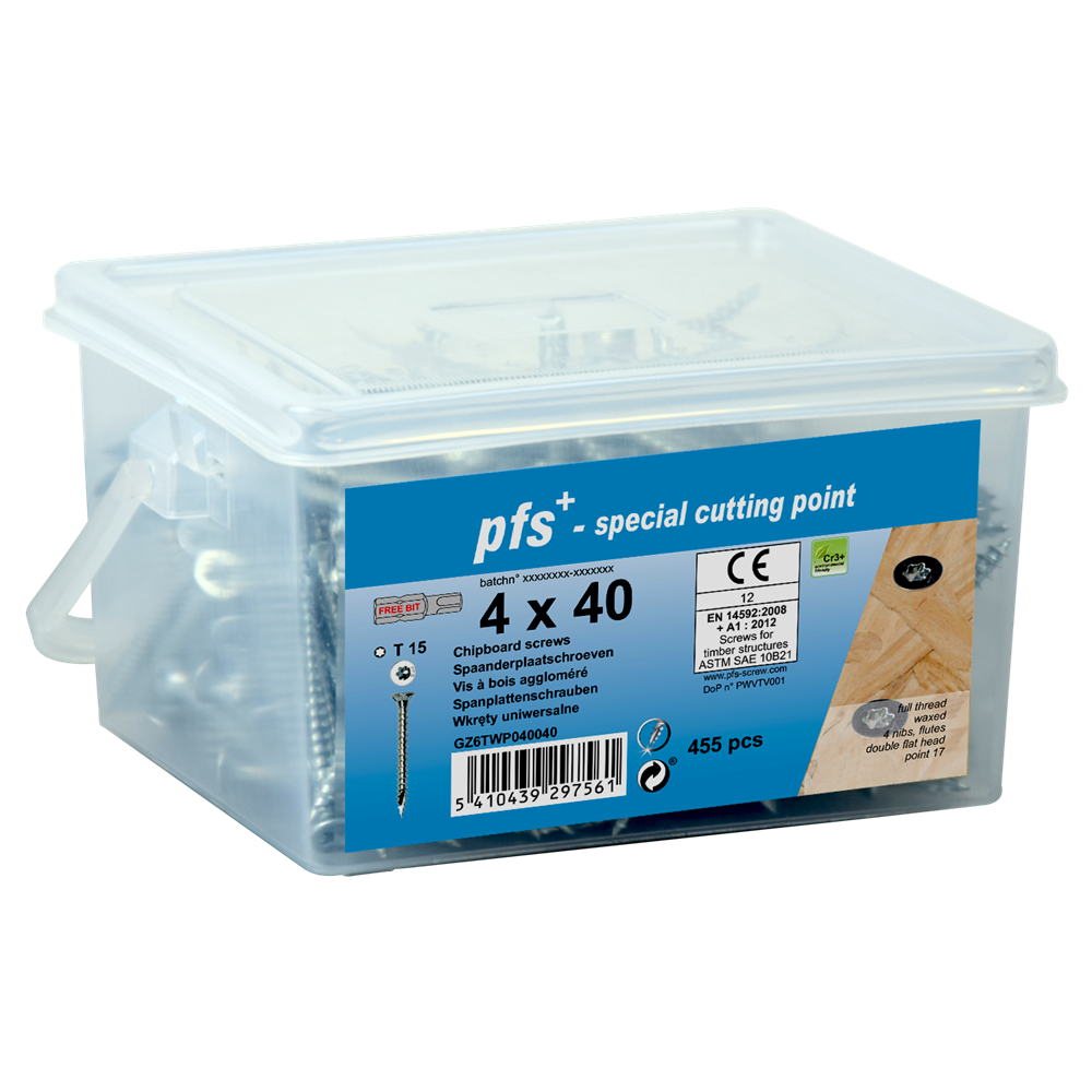 Pgb-europe pgb-fixations | vis pour panneaux d'aggloméré pfs tx25 5x70 zn seau 160 | 160 pièces - gz6twp050070