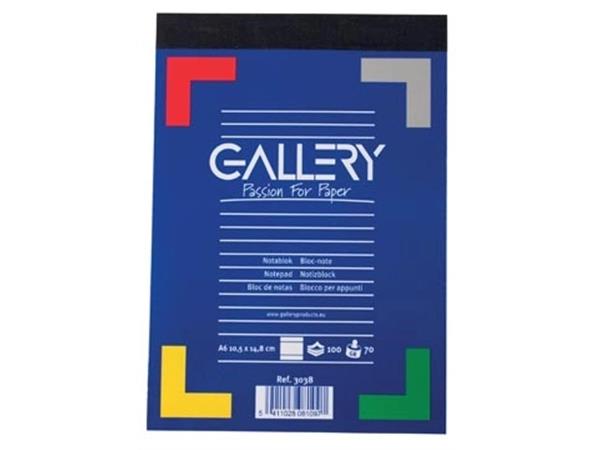 Bloc-notes Gallery format 105 x 148 cm (a6) bloc ligné de 100 feuilles