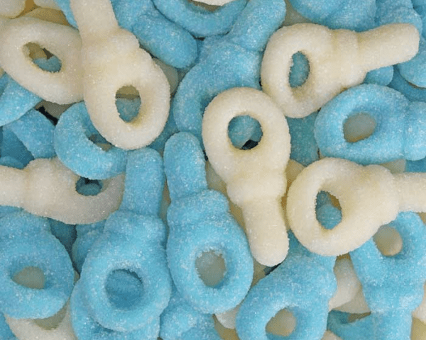 Sucettes bébé sucrées garçon bleu blanc (1kg)
