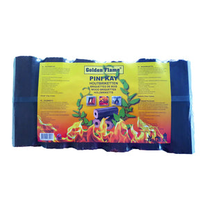 Briquettes de bois pini kay flamme dorée 10 kg (12 pièces)