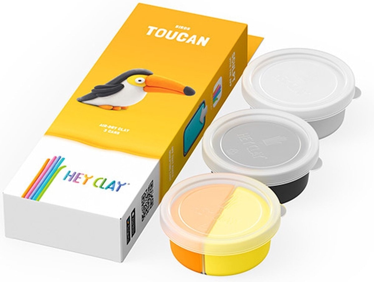 Toucan Hey-Clay 3 boîtes de pâte à modeler