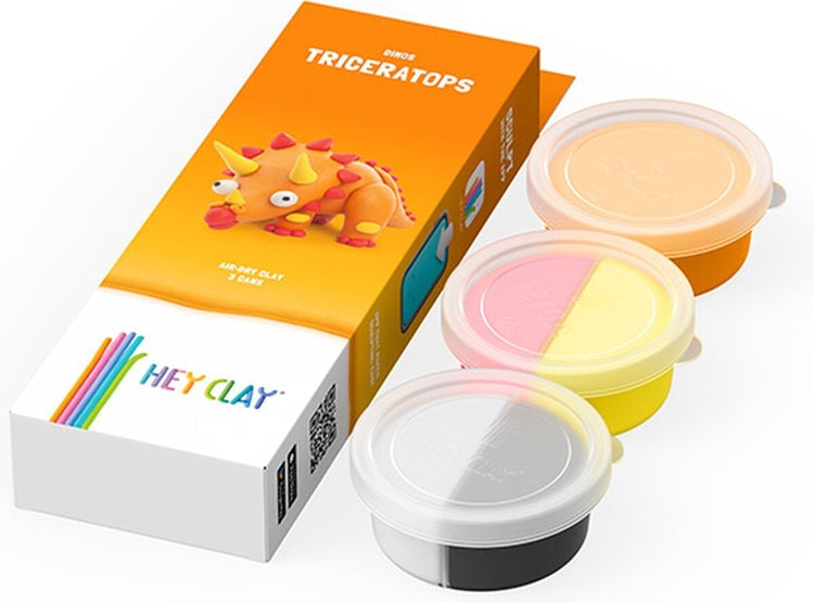 Tricératops Hey-Clay 3 boîtes de pâte à modeler