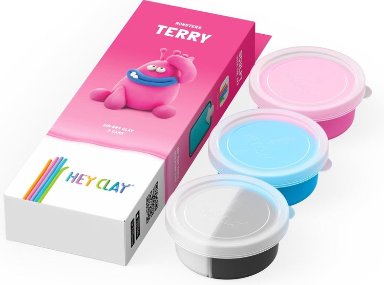 Hey-Clay Terry 3 boîtes de pâte à modeler