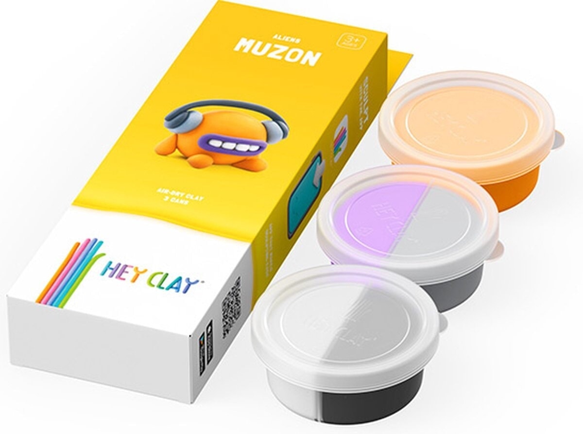Hey-Clay Muzon 3 boîtes de pâte à modeler