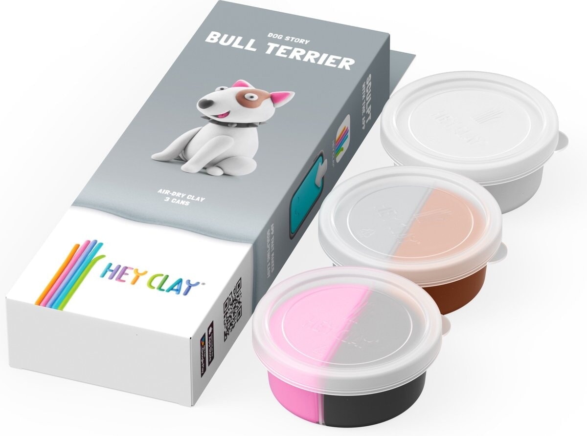 Hey-Clay Bull Terrier 3 boîtes de pâte à modeler