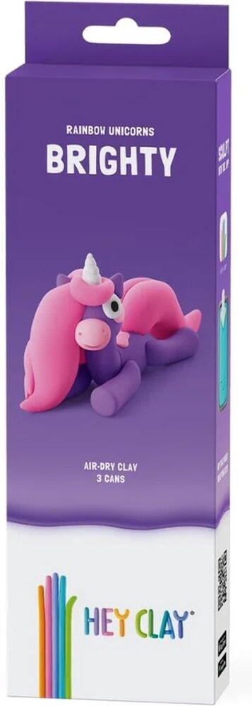 Hey-Clay Licorne arc-en-ciel Brighty 3 boîtes de pâte à modeler