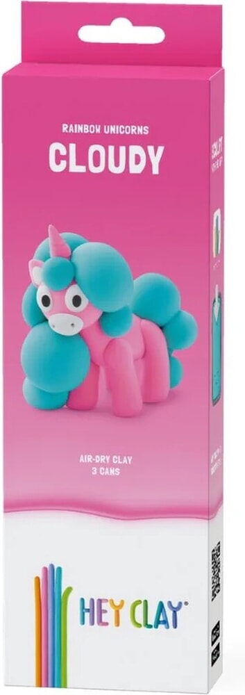 Hey-Clay Licorne arc-en-ciel nuageux 3 boîtes de pâte à modeler