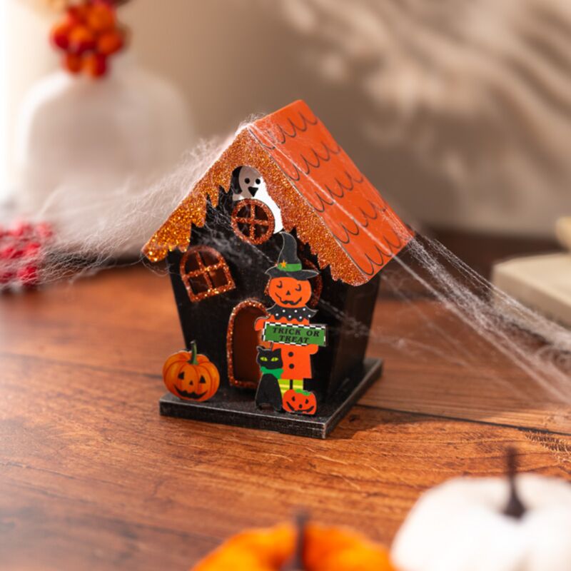 Trick effrayant ou Treat Pumpkin House Halloween LED Decoration