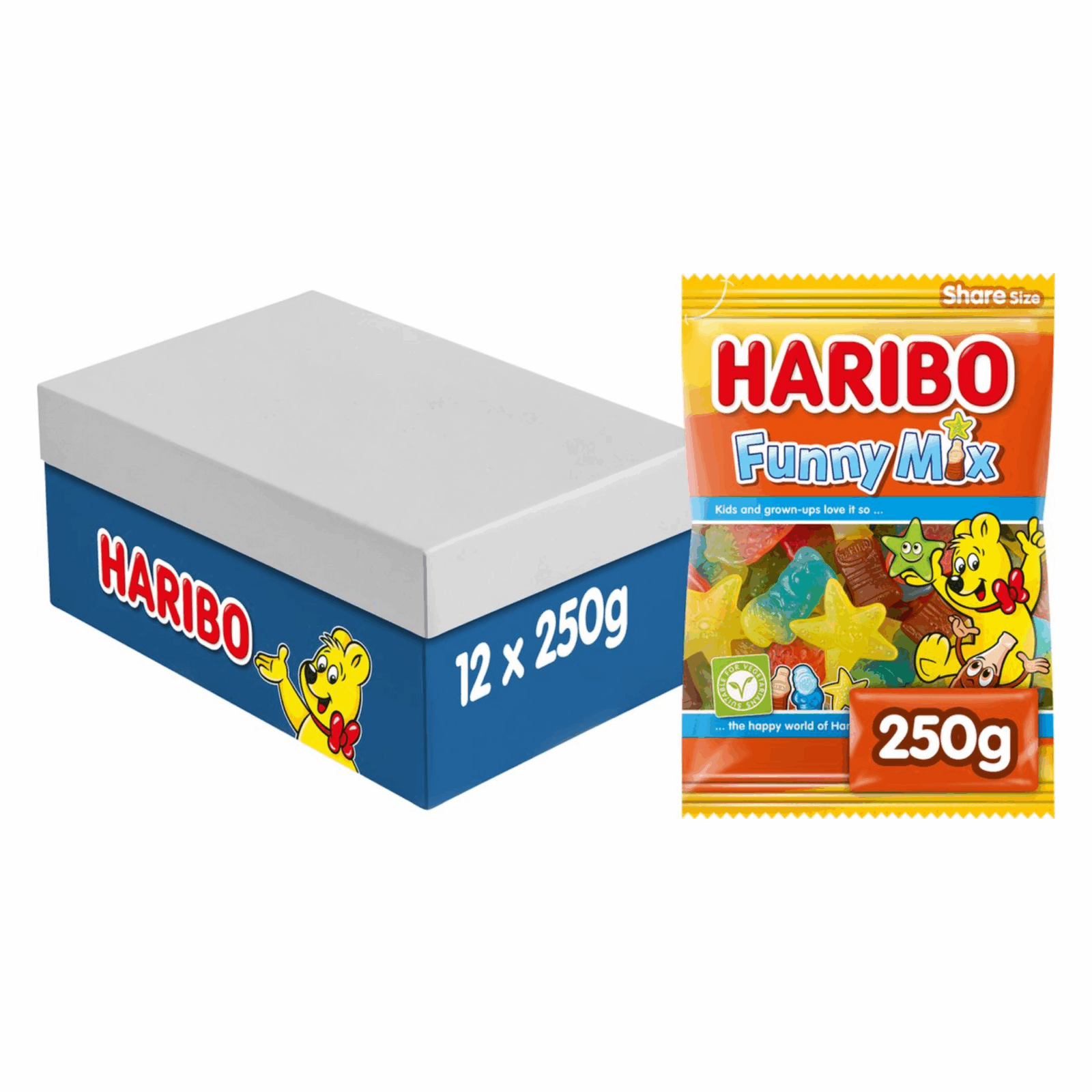 Sachet de mélange amusant Haribo (12x 250gr)