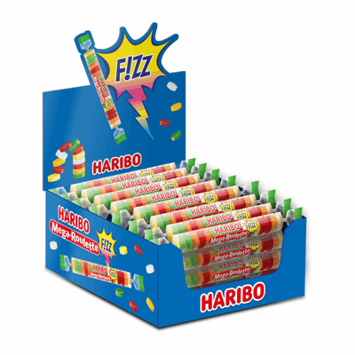 Haribo méga acide de roulette (40 rouleaux)