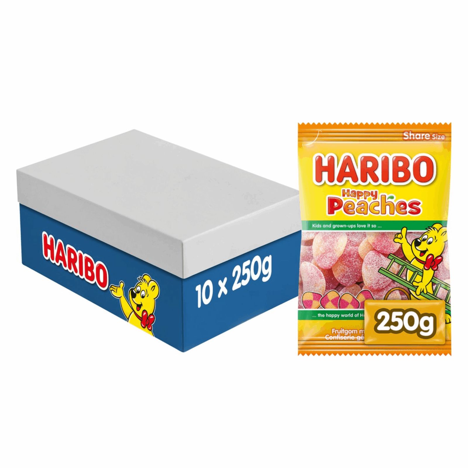 Sachet pêche Haribo (10x 250gr)