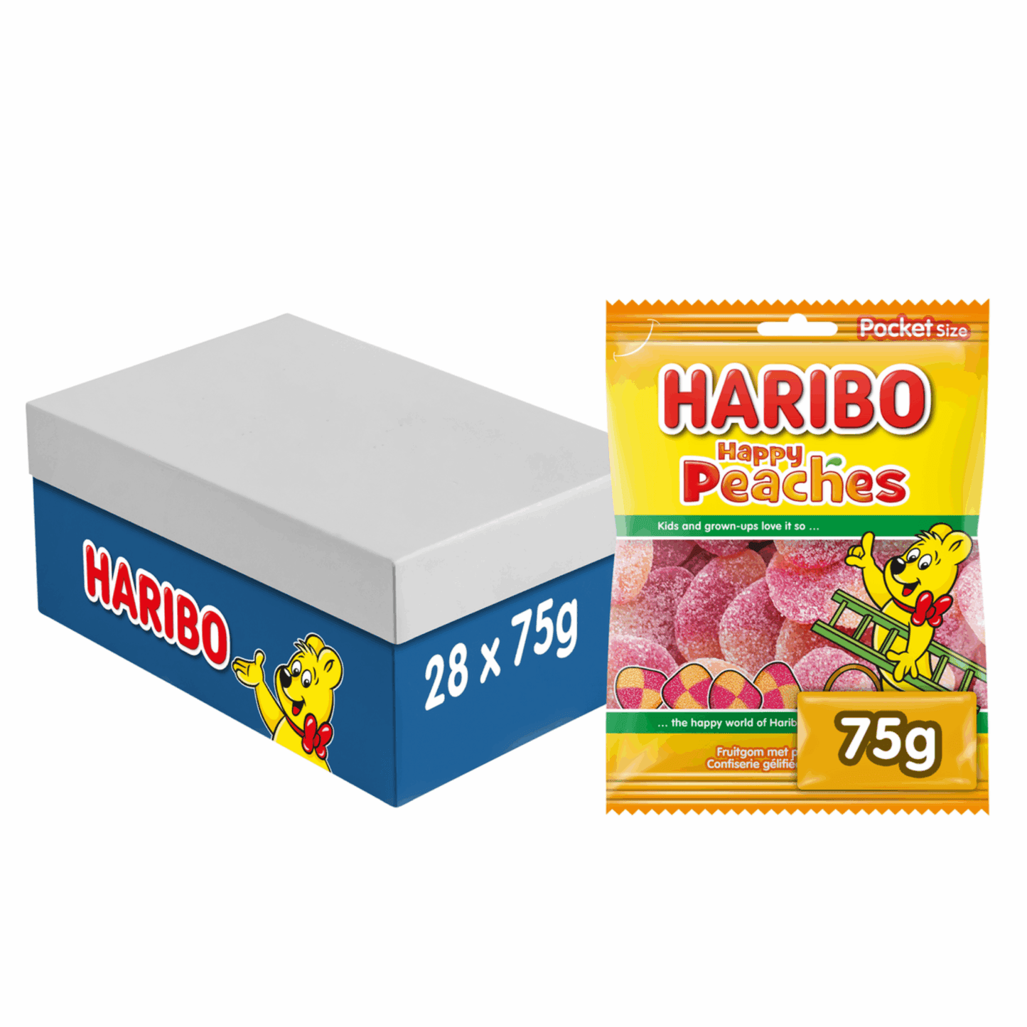 Sachet pêche Haribo (28x 75gr)