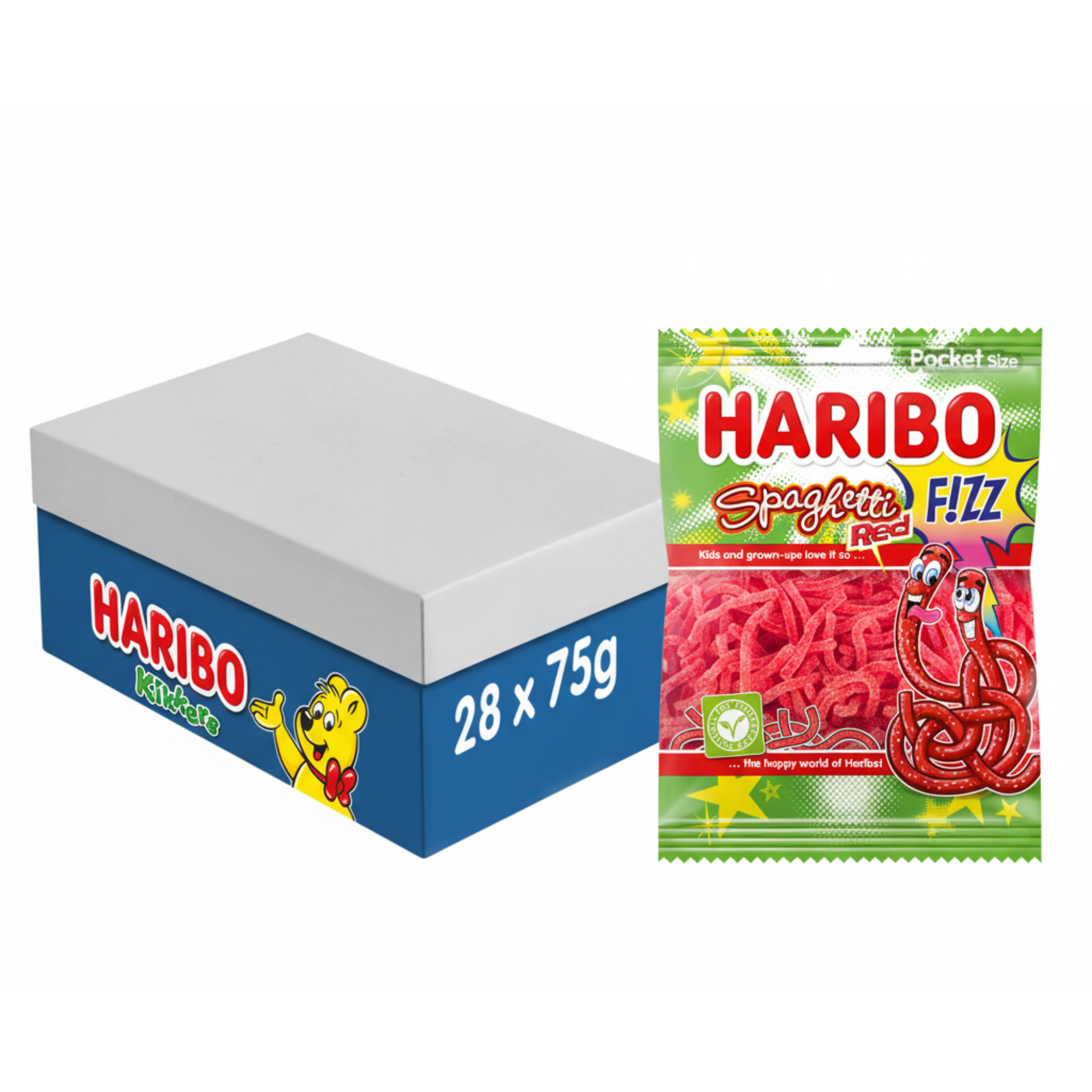 Haribo spaghetti rouge f!zz sachet (28x 70gr)