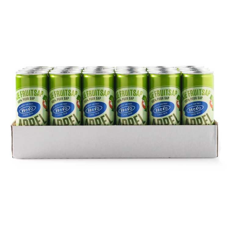 Hero petite canette de jus de pomme (24x 25cl)