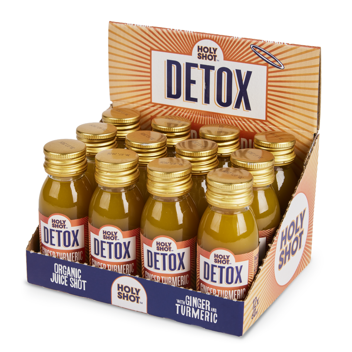 Holyshot détox gingembre curcuma bio flacon (12x 60ml)