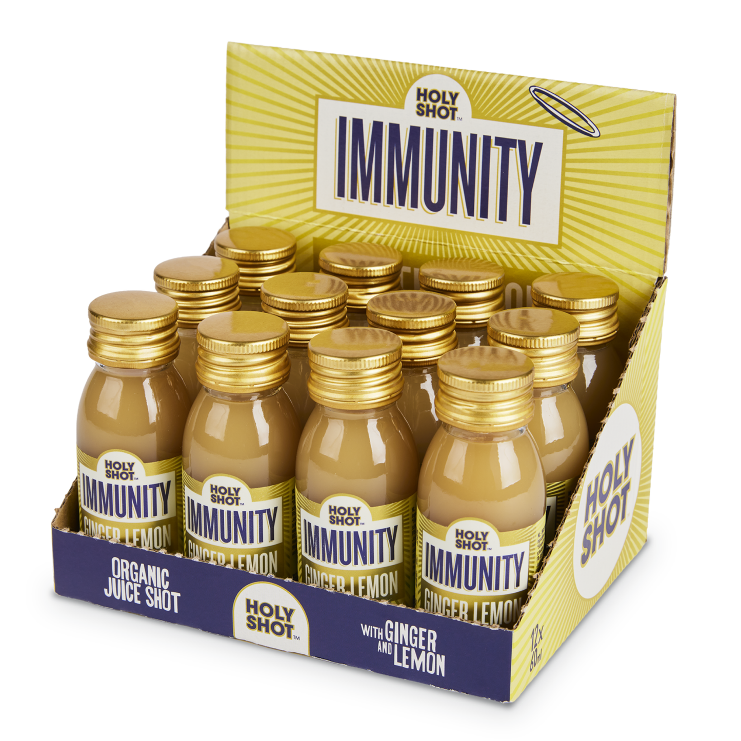 Holyshot immunité gingembre citron bio flacon (12x 60ml)