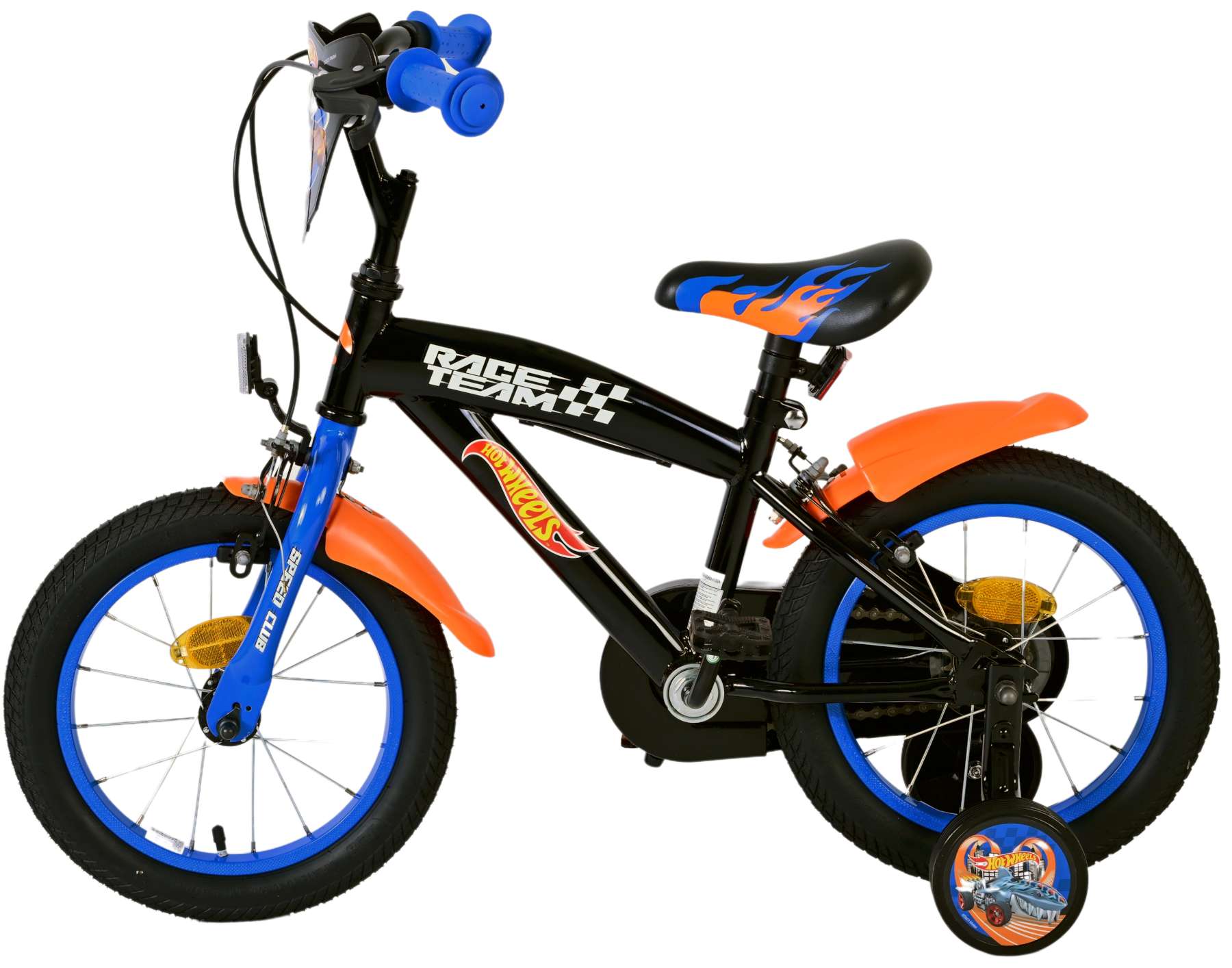 Wheels Hot Wheels pour enfants Boys Boys 14 pouces Black Two Hand freins