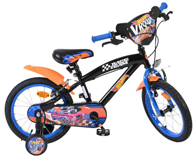 Vélo pour enfants Heiße Räder Hot Wheels - garçons - 16 pouces - noir orange bleu - deux freins à main
