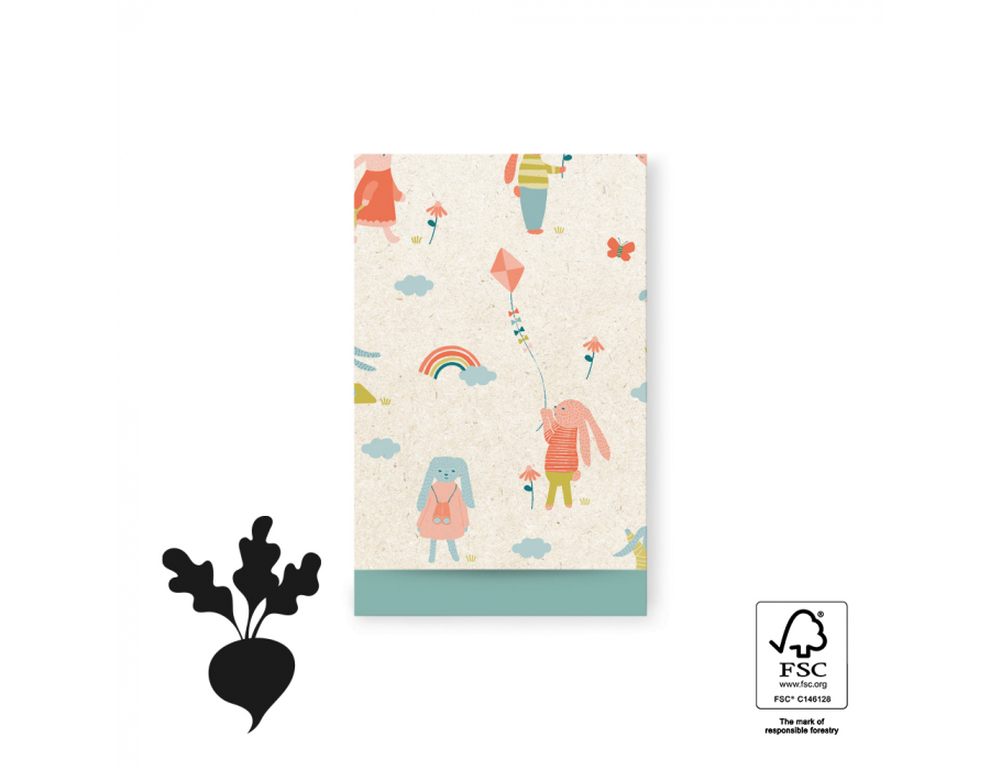 Sacs-cadeaux House of Products Sweet Bunny Misty Green 17x25cm 200st