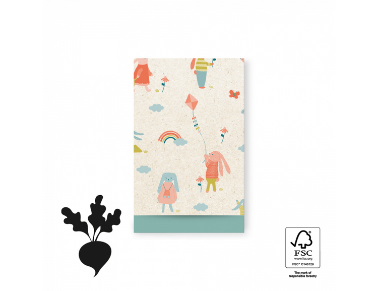 Sacs-cadeaux House of Products Sweet Bunny Misty Green 17x25cm 200st