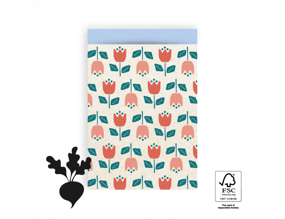Sacs-cadeaux House of Products Tulips Sky Blue 17x25cm 200st