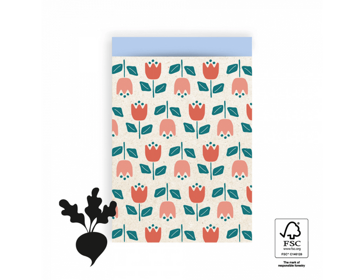 Sacs-cadeaux House of Products Tulips Sky Blue 17x25cm 200st