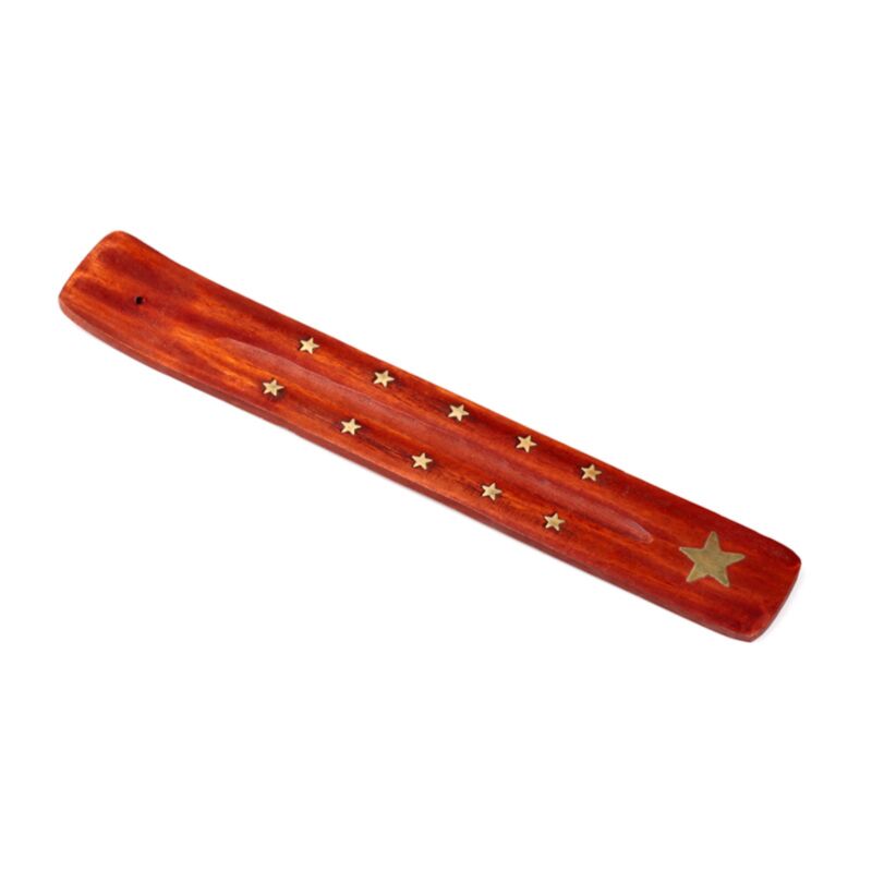 Star de cuivre en cuivre - support d'encens en bois de mangue pour bâtons
