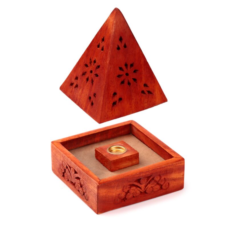 Mango Wood Pyramid Encens Helder Kegels Flower Flower