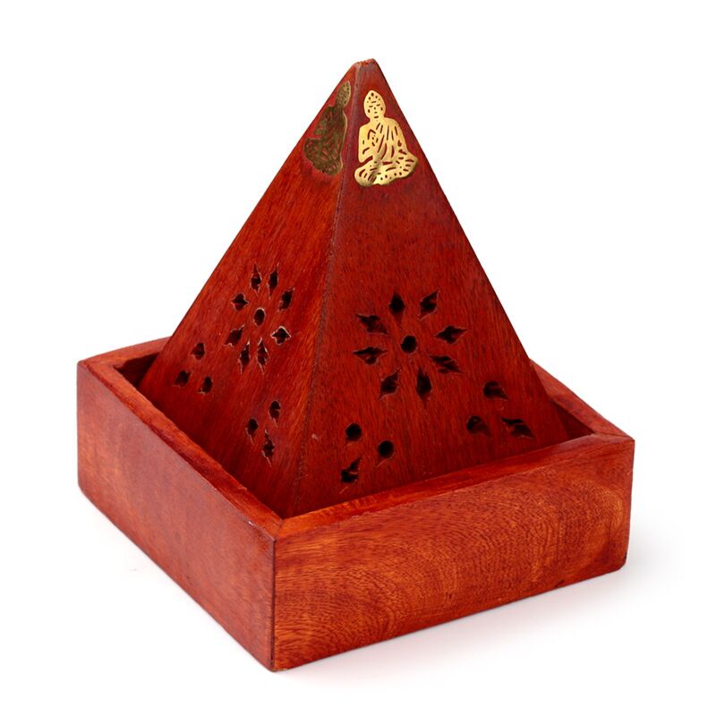 Mango Wood Pyramid Encens Solder Kegels Bouddha
