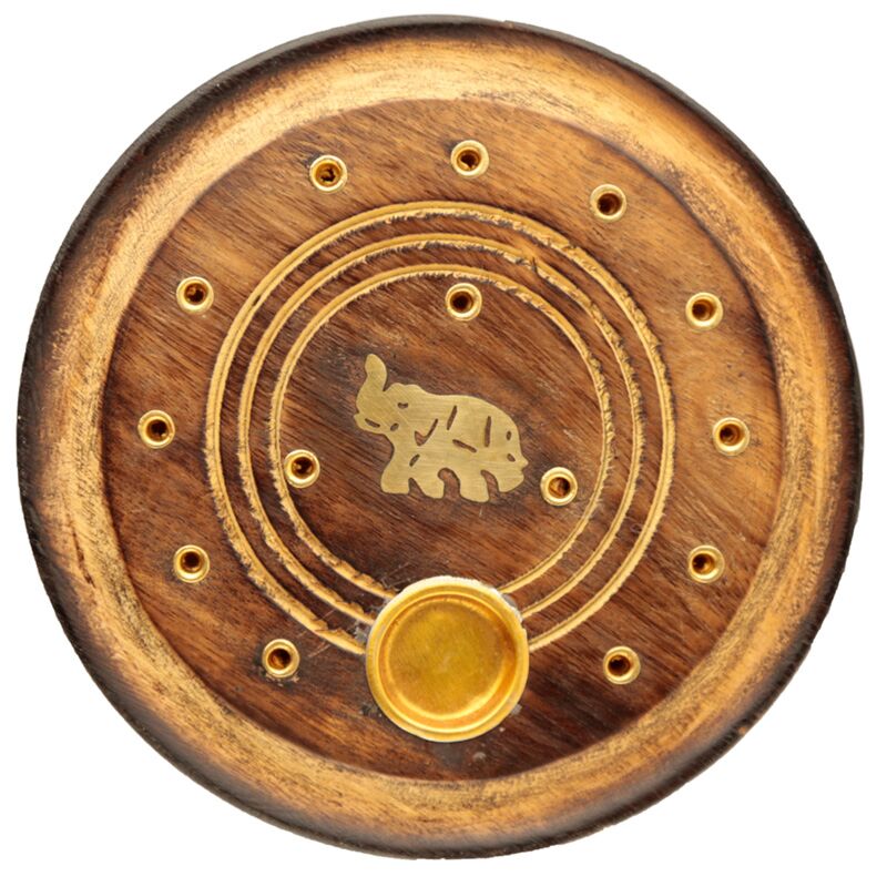 Mangowood Elephant autour du support d'encens