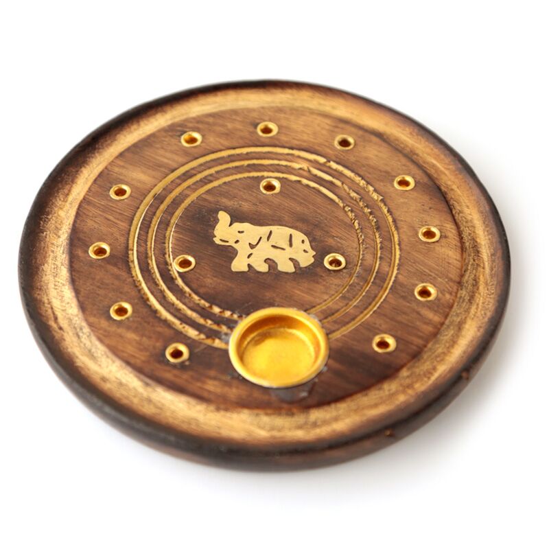 Mangowood Elephant autour du support d'encens