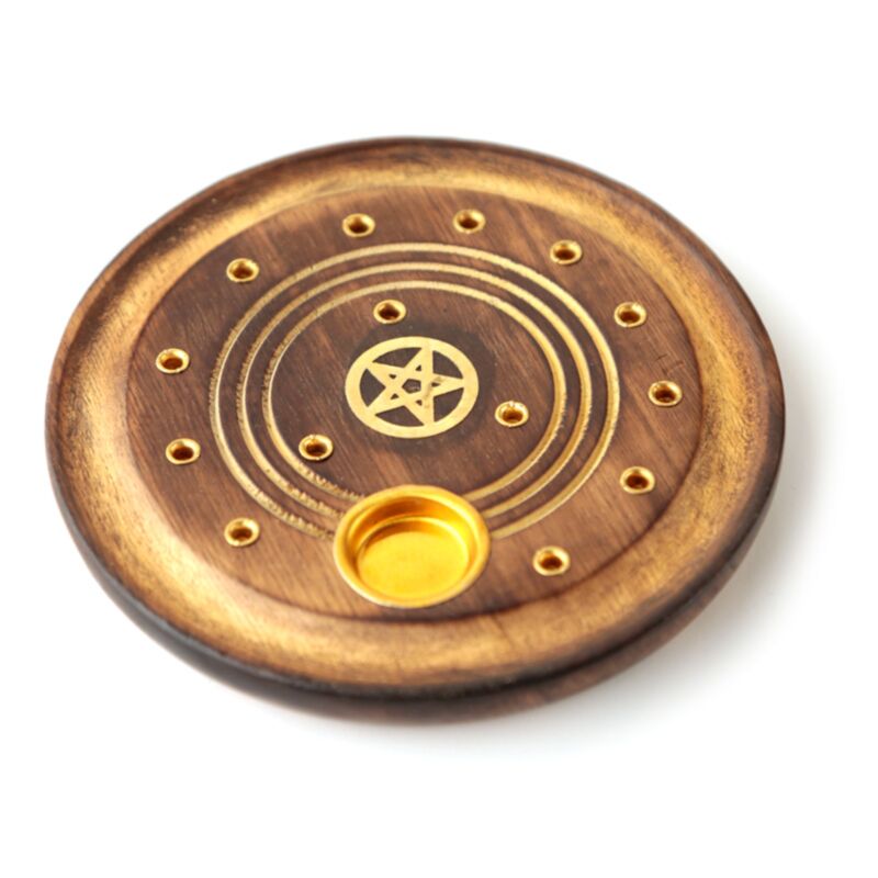 Mangohout Pentagramme autour du porte-encens