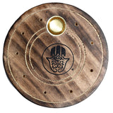 Mango Wood Round Hamsa Encens Support - afbeelding 2
