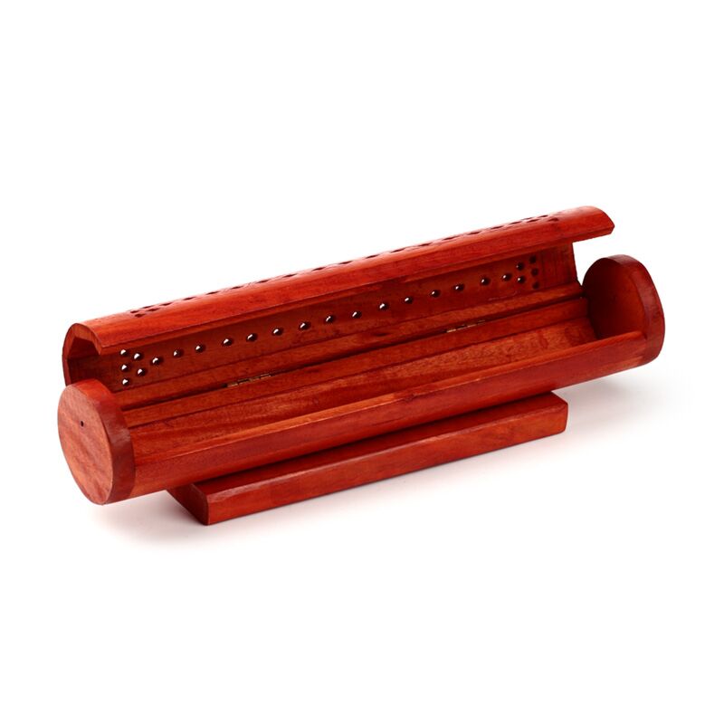 Porte-encens rond en bois de mangue