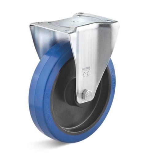 Torwegge roulette fixe caoutchouc bleu ø200 plastique