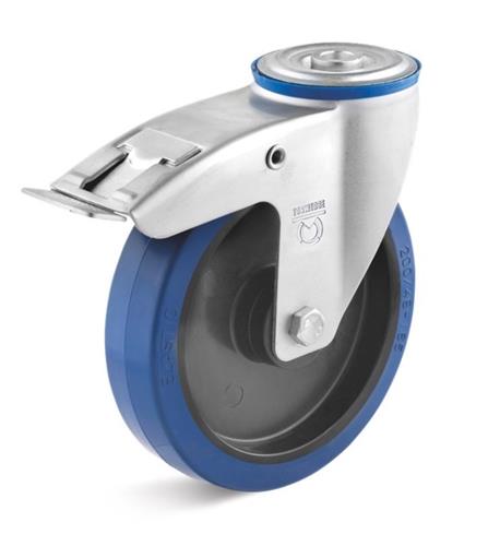 Torwegge roulette pivotante avec frein bleu ø125 plastique