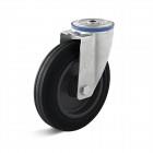 Roulette pivotante Torwegge caoutchouc ø80 fixation par boulon en plastique