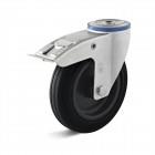 Roulette pivotante Torwegge avec frein en caoutchouc ø160 fixation par boulon en plastique