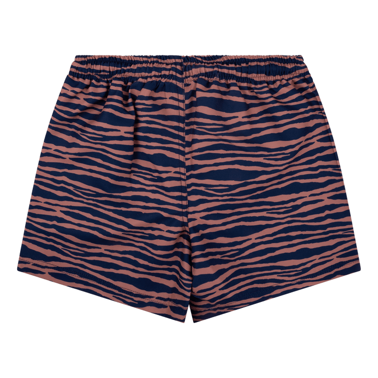 Rayures vibrantes | Blue Orange UV Swimming Trunks Boy