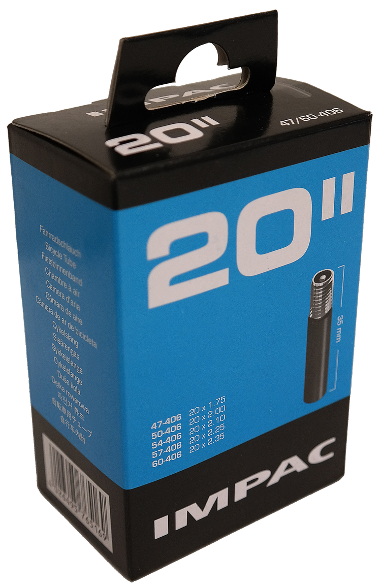 Impac Inner Tube (par Schwalbe) AV20 20x1.75 Etro 40 60-406 Valiel: Valve de schrader Auto 35 mm