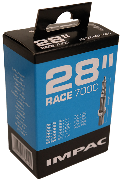 Chambre à air Impac (par Schwalbe) SV28 Race, 28x1 ETRTO 20 28-622 630, Valve : française 40mm