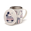 VW T1 Volkswagen Van Explore - Tasse en porcelaine avec couvercle d'infuseur de thé