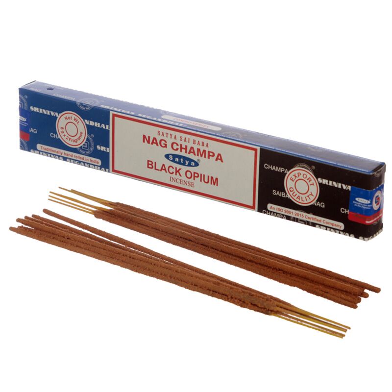 01307 Satya Nag Champa Black Opium Encens Sticks