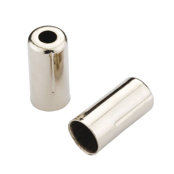 Embouts Jagwire ouverts - frein 5mm (à sertir) - laiton (200pcs) - chrome