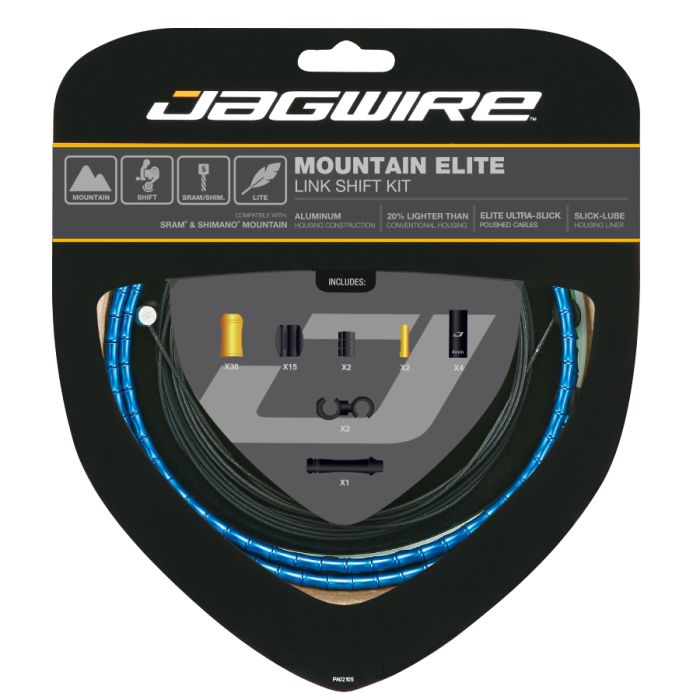 Kit de changement de vitesse à maillons Jagwire Mountain Elite - bleu