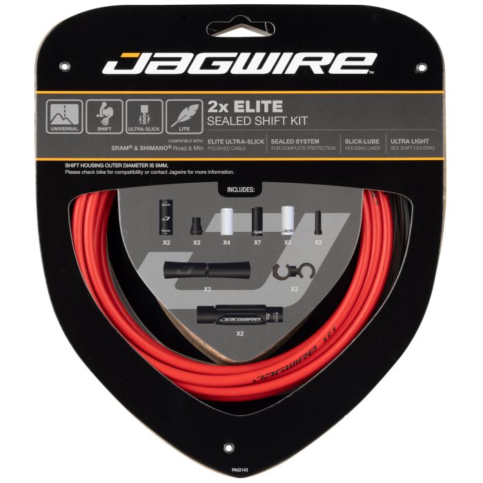 Jagwire 2x kit de changement de vitesse scellé Elite - rouge