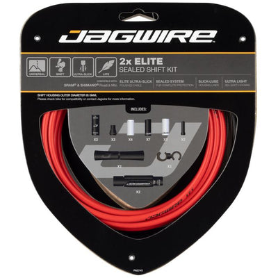 Jagwire 2x kit de changement de vitesse scellé Elite - rouge
