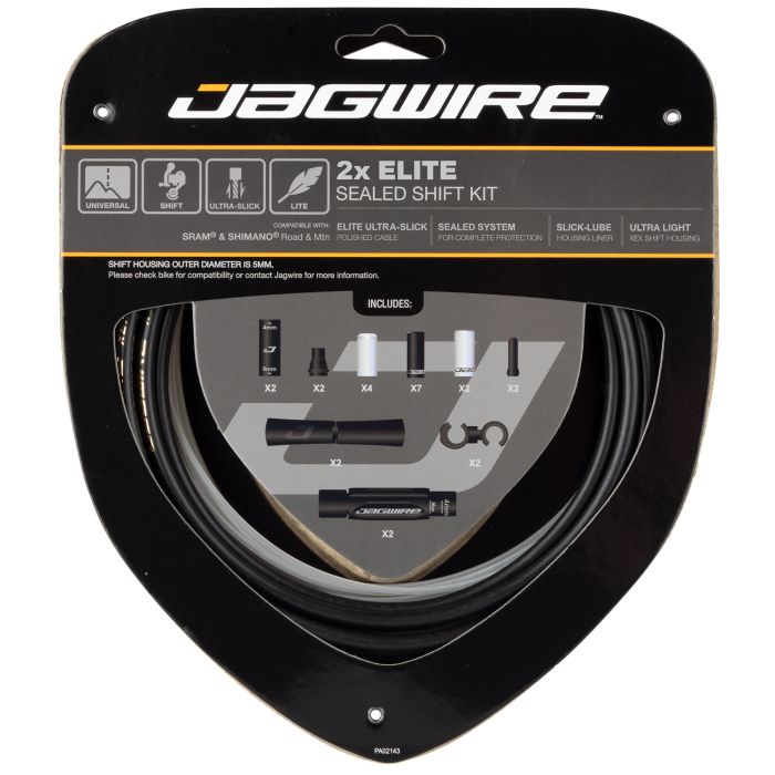 Kit de changement de vitesse scellé Jagwire 2x Elite - noir furtif