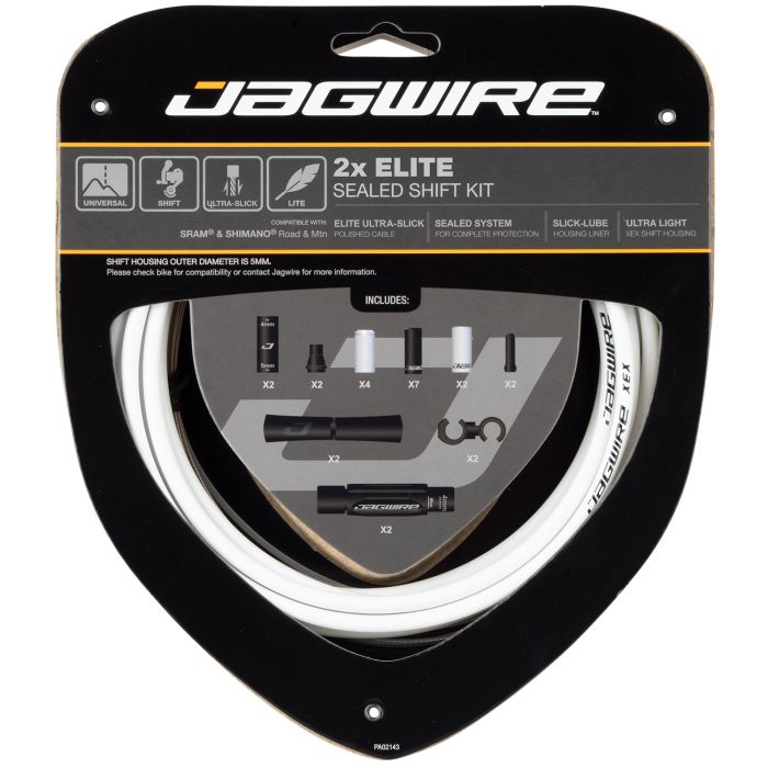Kit de changement de vitesse scellé Jagwire 2x Elite - blanc