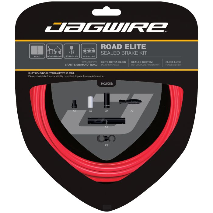 Kit de freins scellés Jagwire Road Elite - rouge
